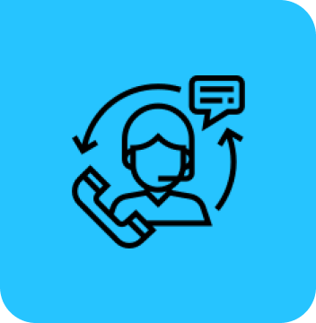 Customer service icon with phone and headset.
