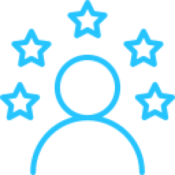 Mask group (31) Person icon surrounded by five blue stars.